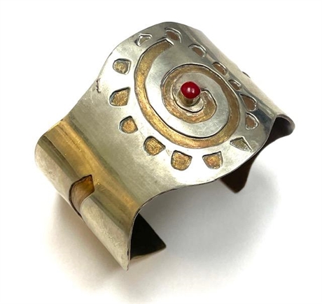 Sterling Silver and Brass Art Cuff