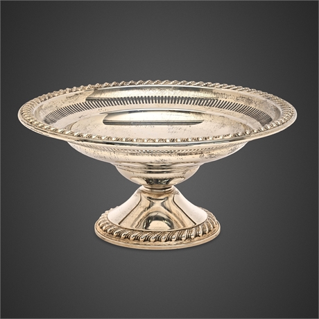 Sterling Silver Reticulated Compote by Rogers, Gadroon Rim