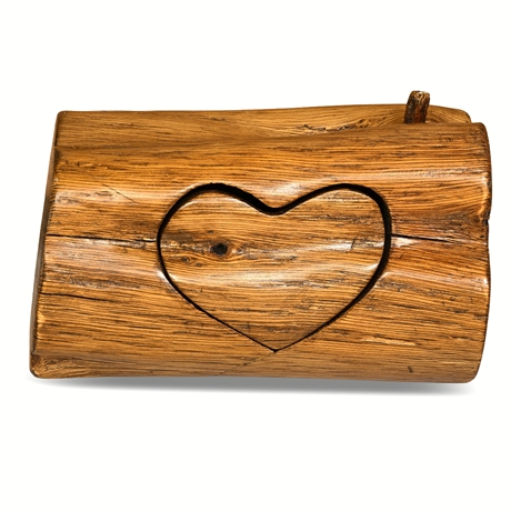 Folk Art Heart Trinket Box — Signed Karen Battles, 1986