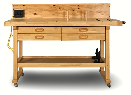 Windsor Design® 60" Woodworking Workbench with Power Outlet