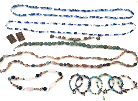 Stone Beaded Necklaces & Crystal Beaded Bracelets