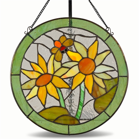 Sunflower Stained Glass Panel