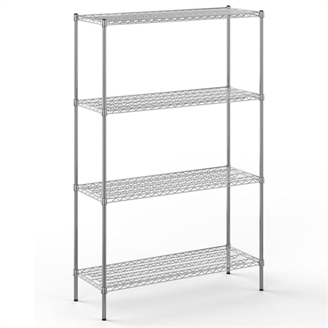 74" High 4 Tier Chrome Wire Shelving Kit - NSF Commercial