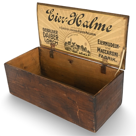 Early 20th-Century Macaroni Advertising Box for Eier-Halme by Gebrüder Daiber, W