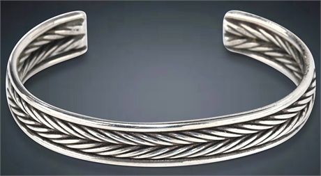 Sterling Silver Braid Cuff Bracelet