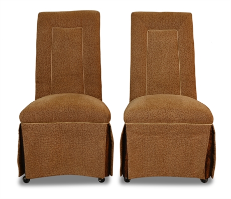 Pair Parsons Skirted Accent Chairs