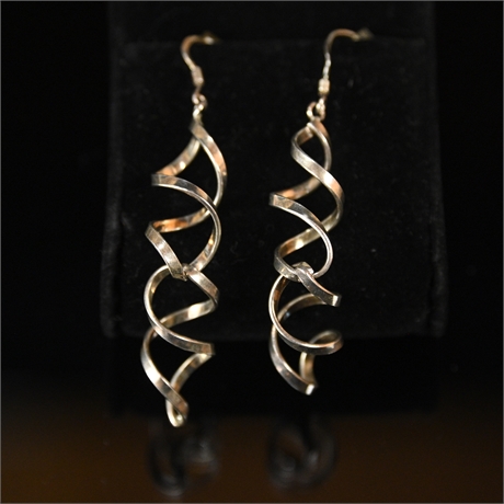 Elegant Sterling Silver Twist Earrings