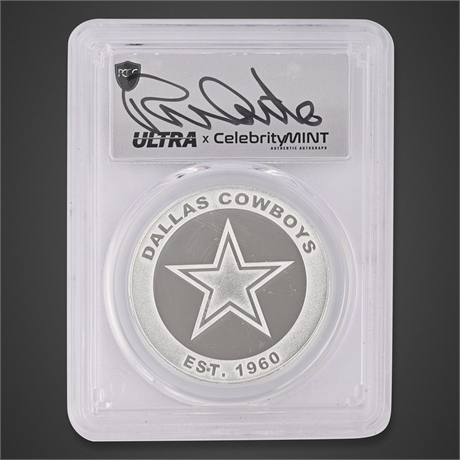 2025 NFL Dallas Cowboys 1 oz Silver Round, Randy White Autographed, PCGS Gem PL