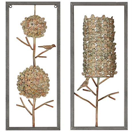 Pair 3-D Iron Art Panels