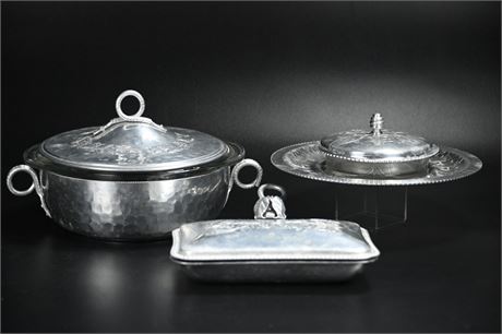 Hand Hammered Aluminum Serving Dishes
