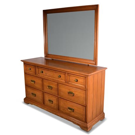 Vintage Oak Dresser with Mirror