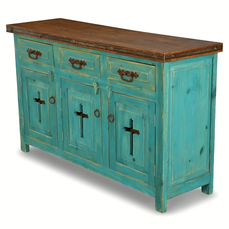 Handcrafted “Three Crosses” Pine Sideboard