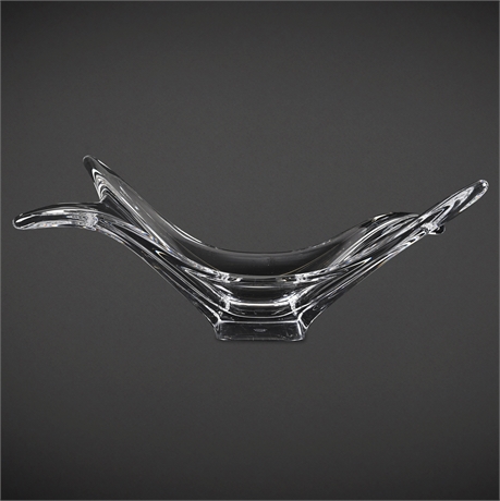 Cofrac Art Verrier Free-Form French Crystal Centerpiece Bowl