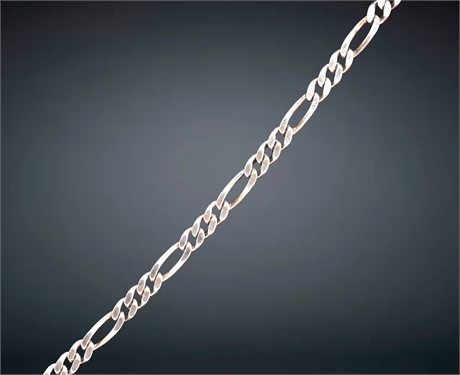 24" Italian Sterling Figaro Chain