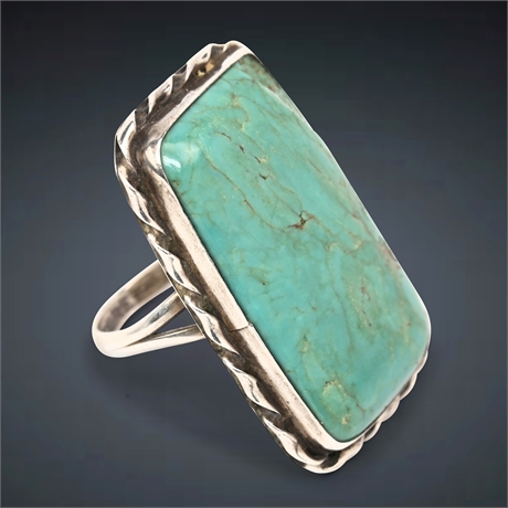 1960's Norman Lee Navajo Turquoise Ring, Size 9