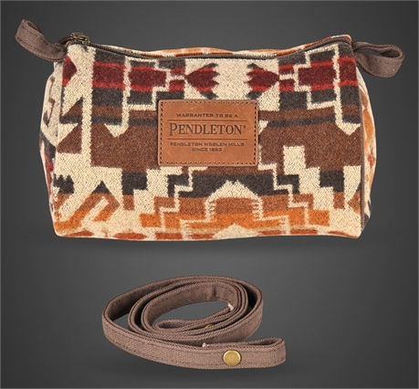 Pendleton Jacquard Travel Kit Bag – Wool Pattern, Removable Strap
