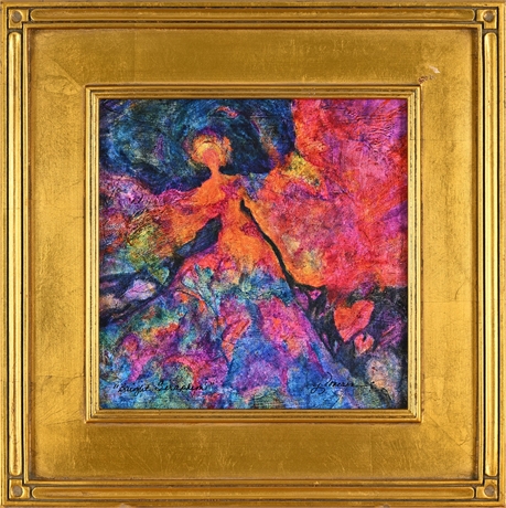 "Bright Seraphim" — Janis Loverin Giclée on Canvas Panel, Signed, Gilt Framed