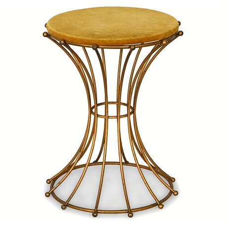 Hollywood Regency Gilt Iron Vortex Stool, Manner of Maison Jansen