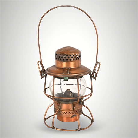 Adlake Kero 1-53 Railroad Lantern, Armspear Burner, Copper Finish