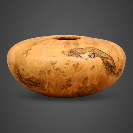 Ric Larson Turned Birch Burl Hollow Form Vessel, 2010 — Signed