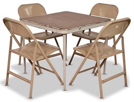 Vintage Folding Table & Chairs