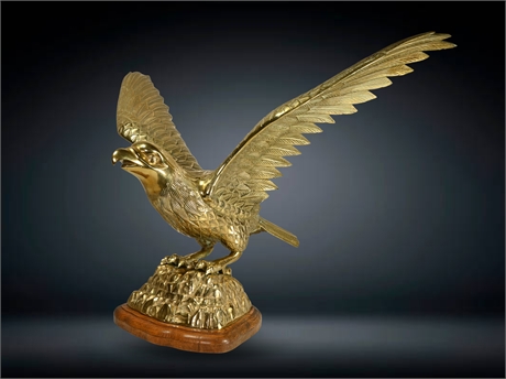 Massive 40" Brass Eagle Sculpture