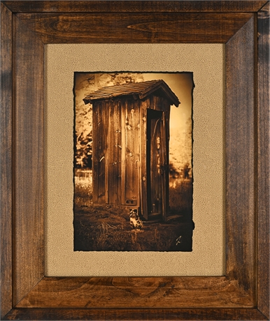 Jim Tunell Signed L/E Photo — Vanishing West Outhouse & Dog