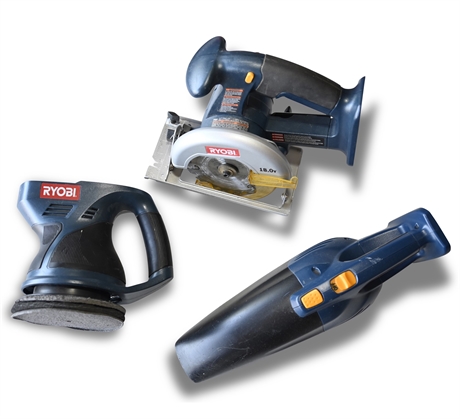 Ryobi 18 Volt Buffer/Polisher, Saw, & Vacuum Set