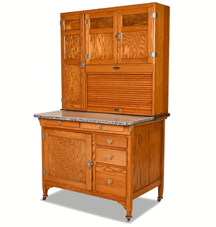 Antique Sellers Oak Hoosier Style Cabinet