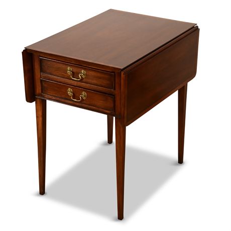 Double Drop Leaf Mahogany Side Table