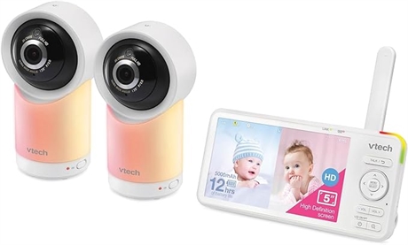 Vtech 2 Camera, 5" Smart Wi-Fi 1080p Pan & Tilt Monitor