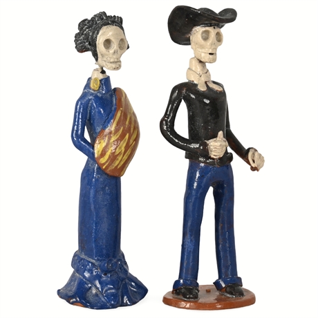 Día de los Muertos Skeleton Couple – Handcrafted Folk Art