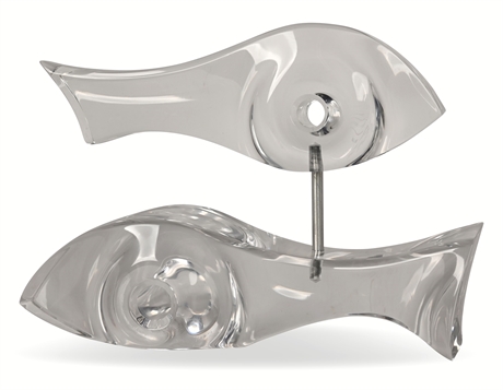 1960s Astrolite Lucite Fish Sculpture — Ritts Co. Los Angeles, Swivels