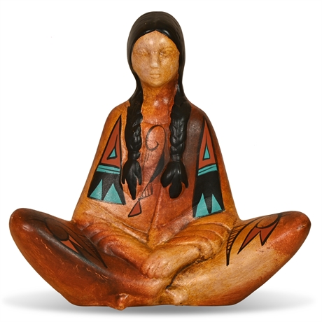 Mexican Pottery Sitting Indian Woman