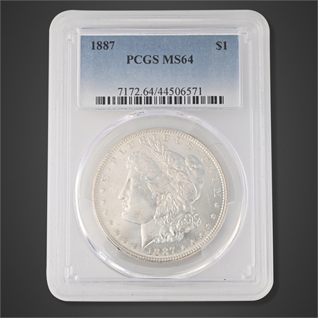 1887 Morgan Silver Dollar – Philadelphia Mint – PCGS MS64