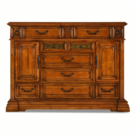 Stanley Furniture Costa Del Sol Dresser — 12 Dovetail Drawers, 2 Doors, Jewelry