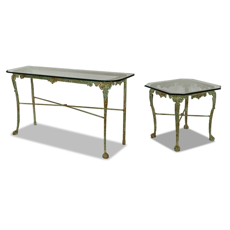 Patinated Console & Side Tables