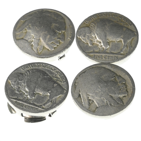 (4) Indian Head & Buffalo Nickel Button Covers