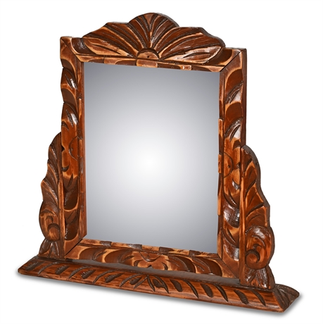 Mid-Century Carved Mexican Mirror