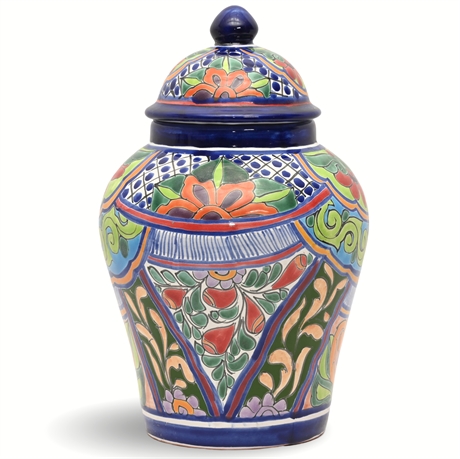 16.5" Talavera Lidded Vase