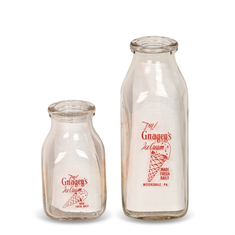 Vintage Gnagey's Dairy Milk Bottles