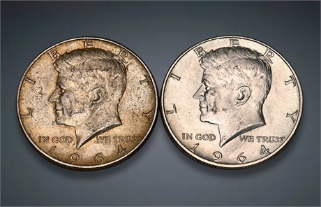 (2) 1964 Kennedy Silver Half Dollars