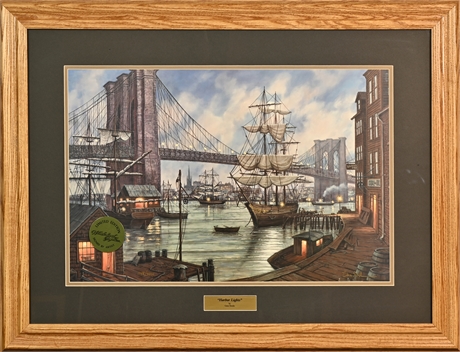 Limited Edition Print "Harbor Lights" by Gene Stocks