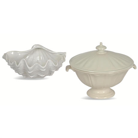 Soup Tureen and Blue Sky Clam Serving Bowl