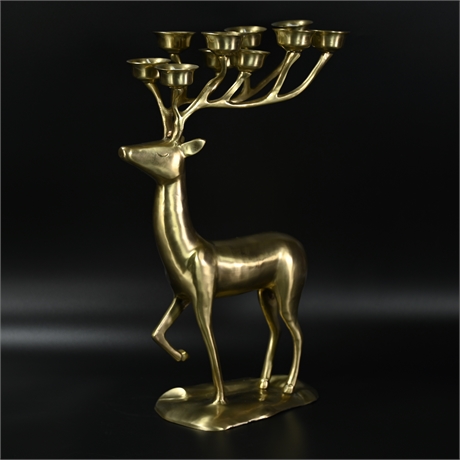 Brass Reindeer Candelabra