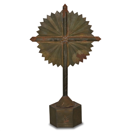 Mexican Standing Altar Tin Cross