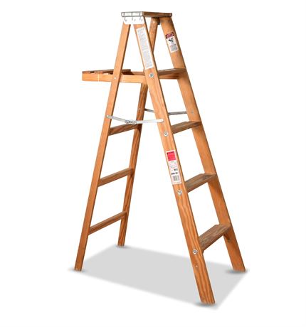 5' Blue Ribbon Wood Ladder
