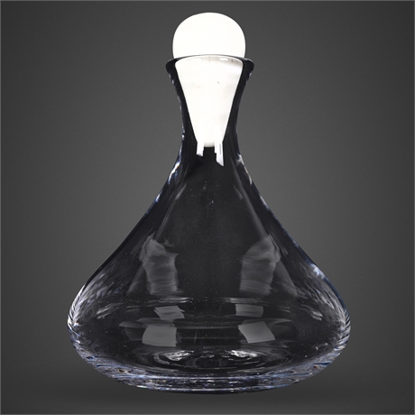 Simon Pearce Vintner Handblown Glass Decanter with Marble Stopper & Box