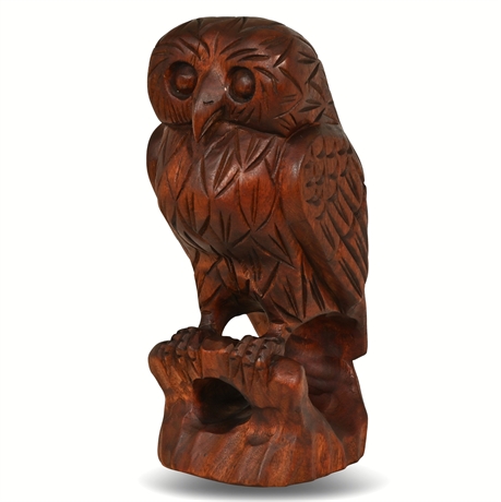 Hand Carved Owl Sculpture