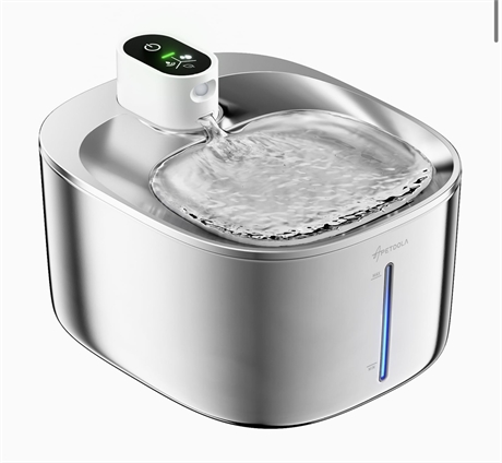 APETDOLA SL STAINLESS STEEL PET WATER FOUNTAIN & FILTERS